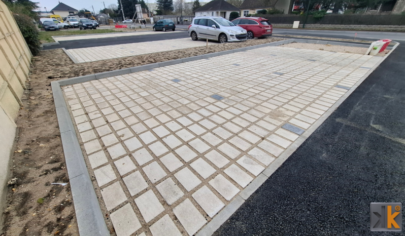 Pavés 30×20 écarteur de 15mm aspect pierre flammée complet