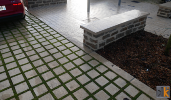 Pavés 20×20 écarteur de 30mm aspect pierre flammée complet